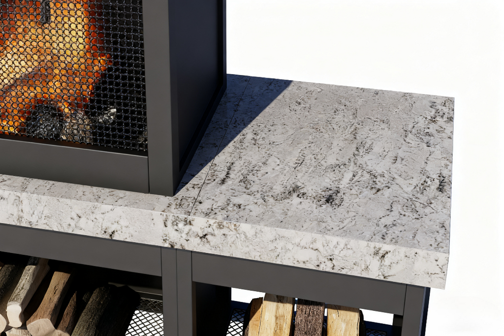 Pyrostellar 74″Modern Outdoor Fireplace with Chimney & Log Holders
