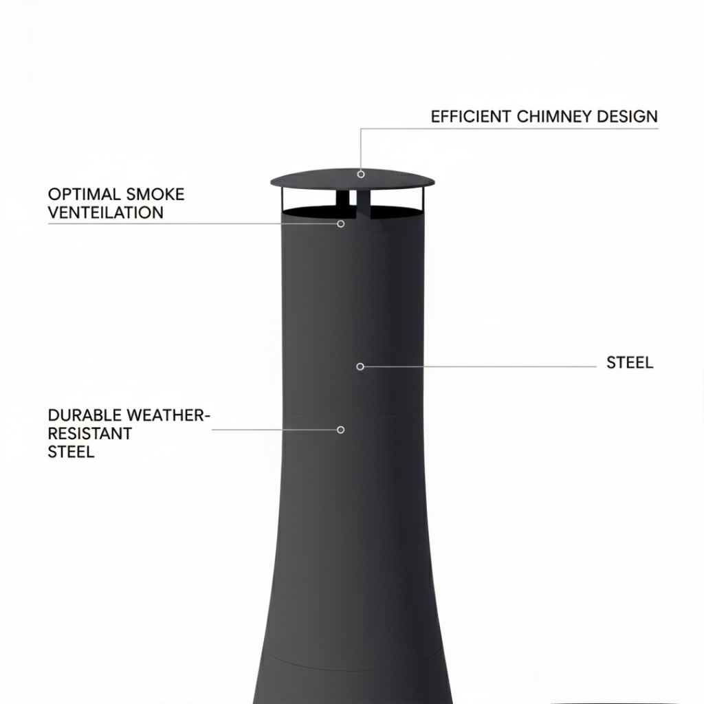 Pyrostellar 88-Inch Outdoor Chiminea Fire Pit with External Log Holder
