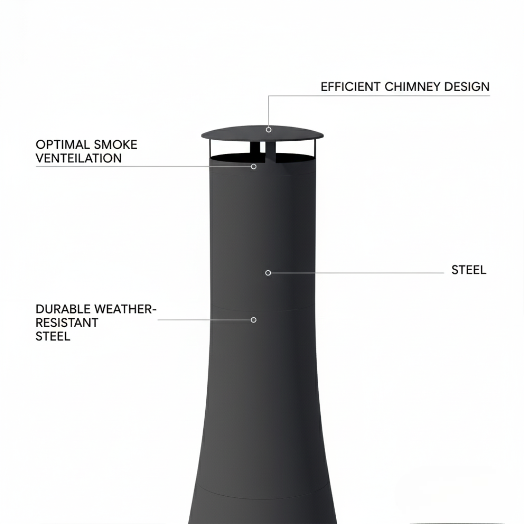 Pyrostellar 88-Inch Outdoor Chiminea Fire Pit with External Log Holder
