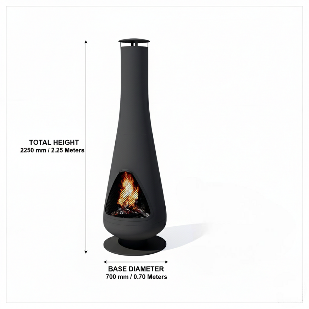 Pyrostellar 88-Inch Outdoor Chiminea Fire Pit with External Log Holder