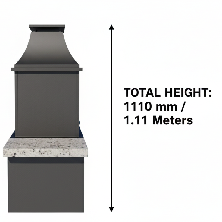 Pyrostellar 78″ Metal Wood Burner Fireplace with Side Storage Tables