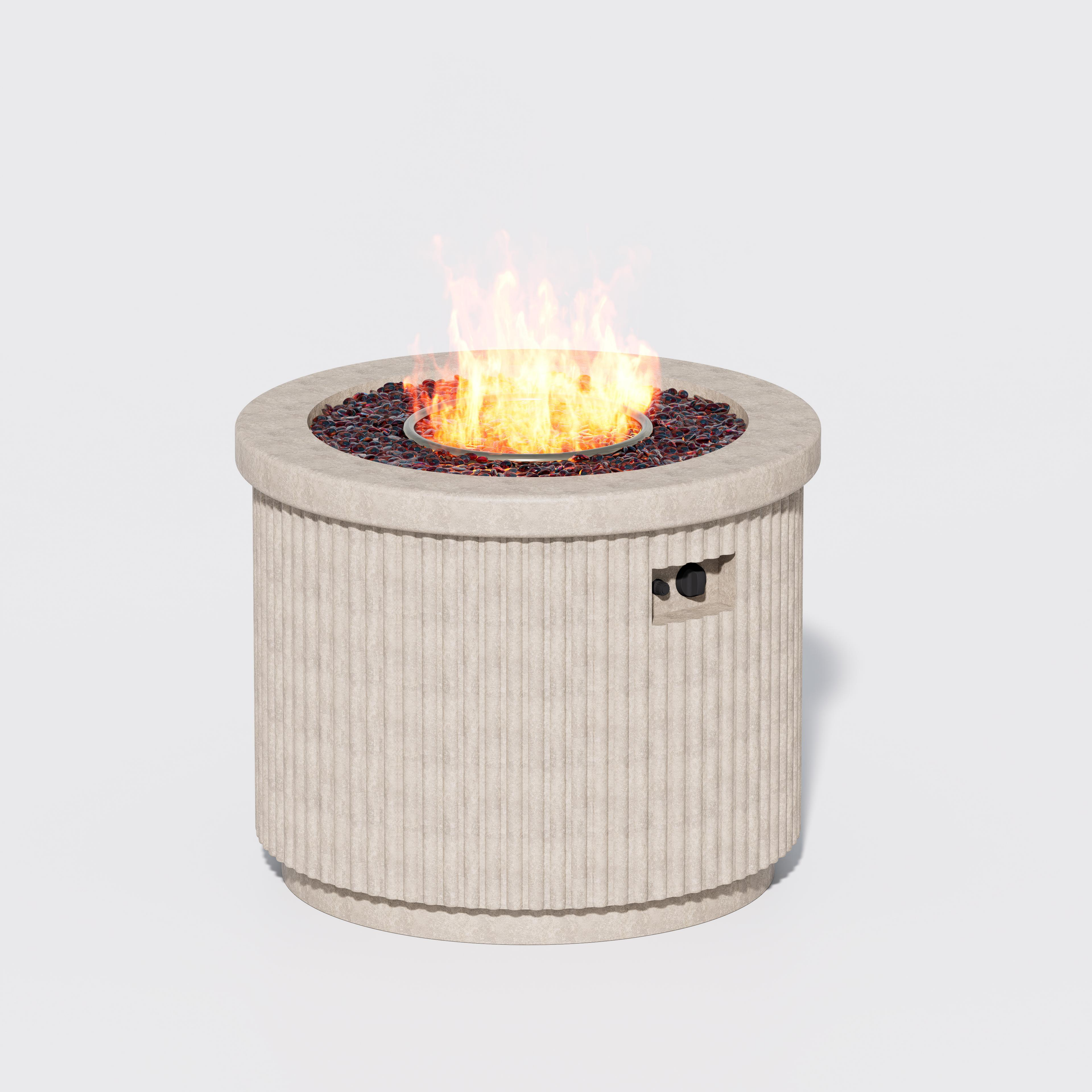Pyostellar Low-Profile Outdoor Fire Pit Table with Cover