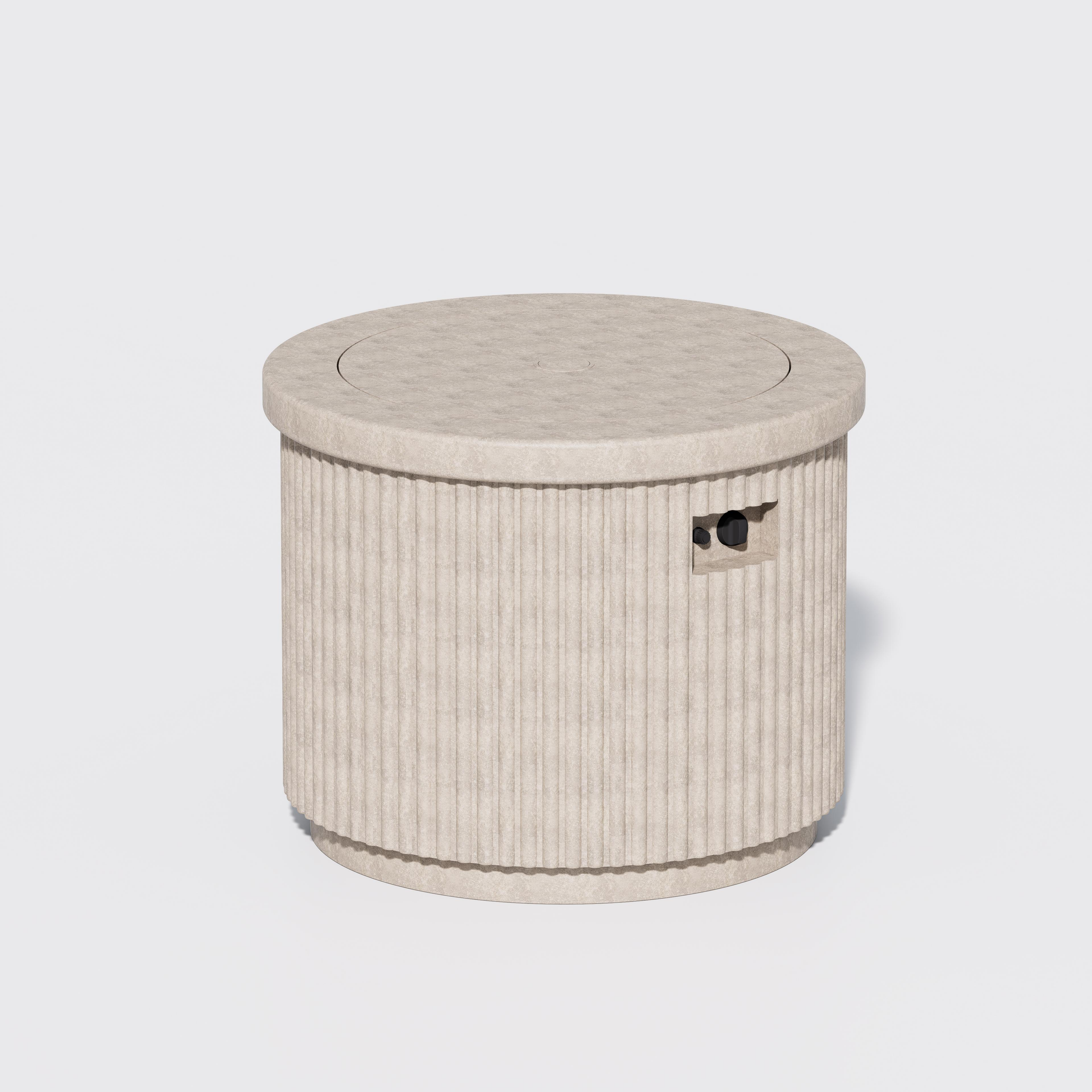 Pyostellar Low-Profile Outdoor Fire Pit Table with Cover