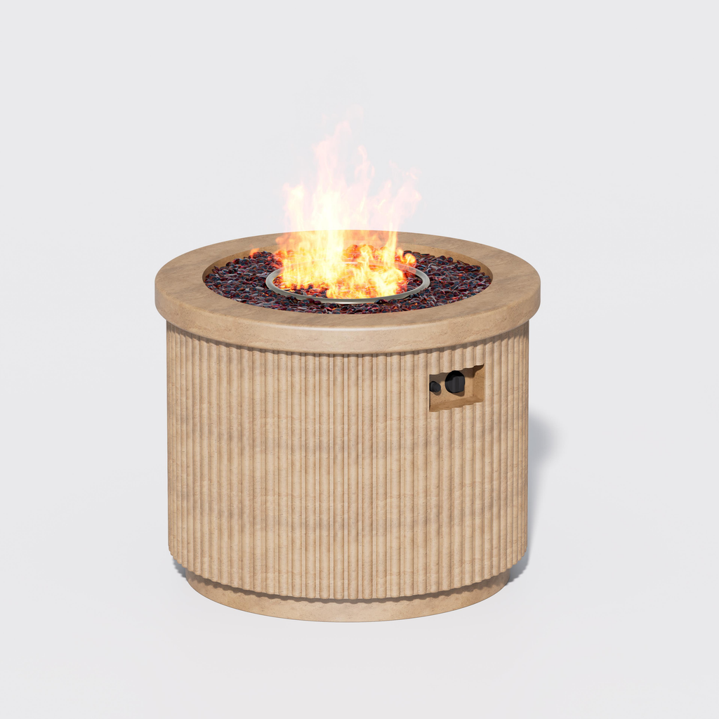 Pyostellar Low-Profile Outdoor Fire Pit Table with Cover